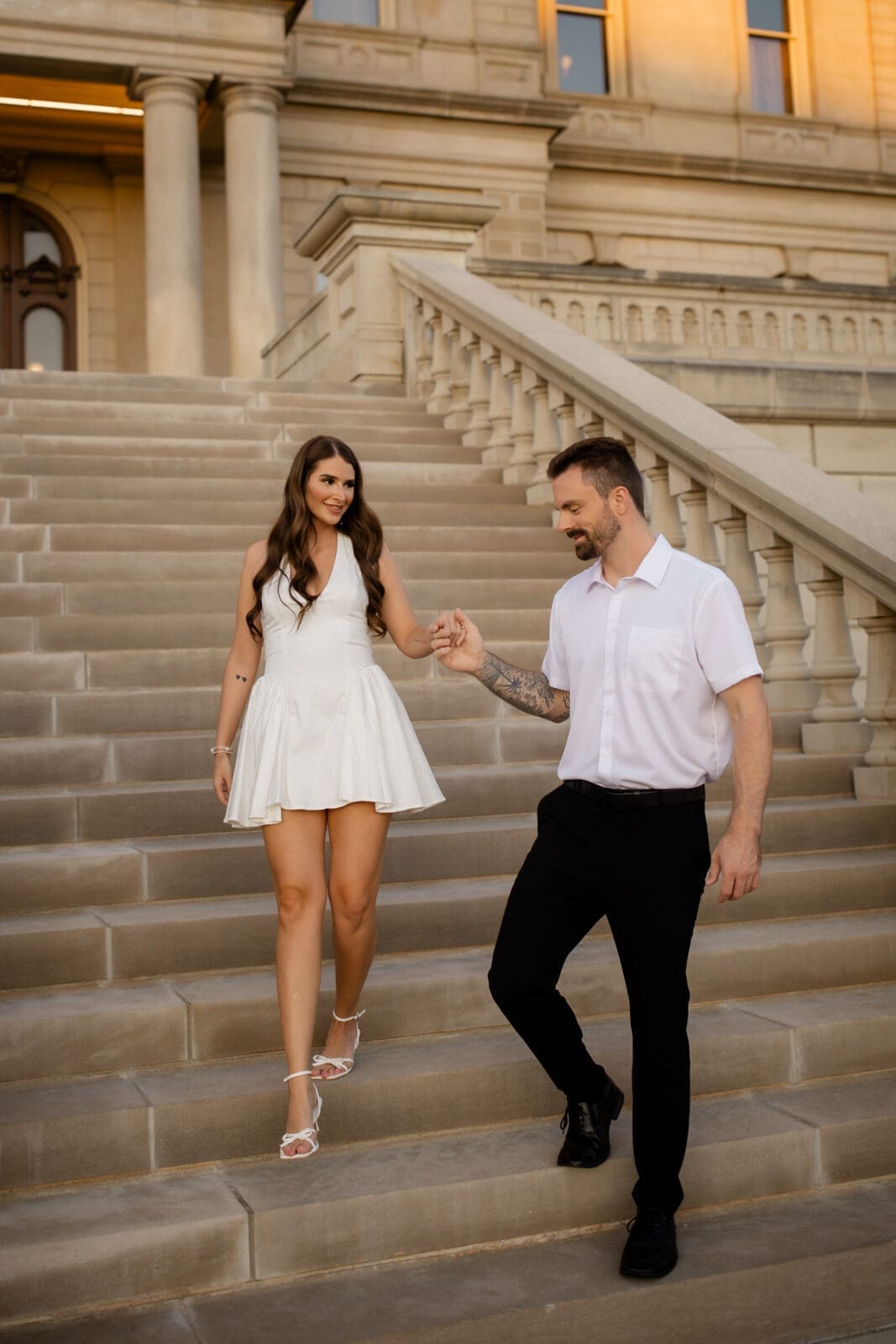 Kameryn+Will Capitol Building Lansing Lucky Owl Studio Photography