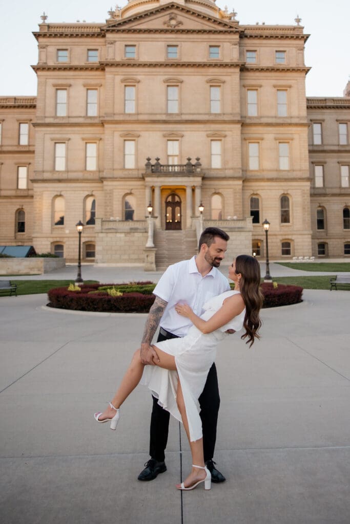 Kameryn+Will Capitol Building Lansing Lucky Owl Studio Photography