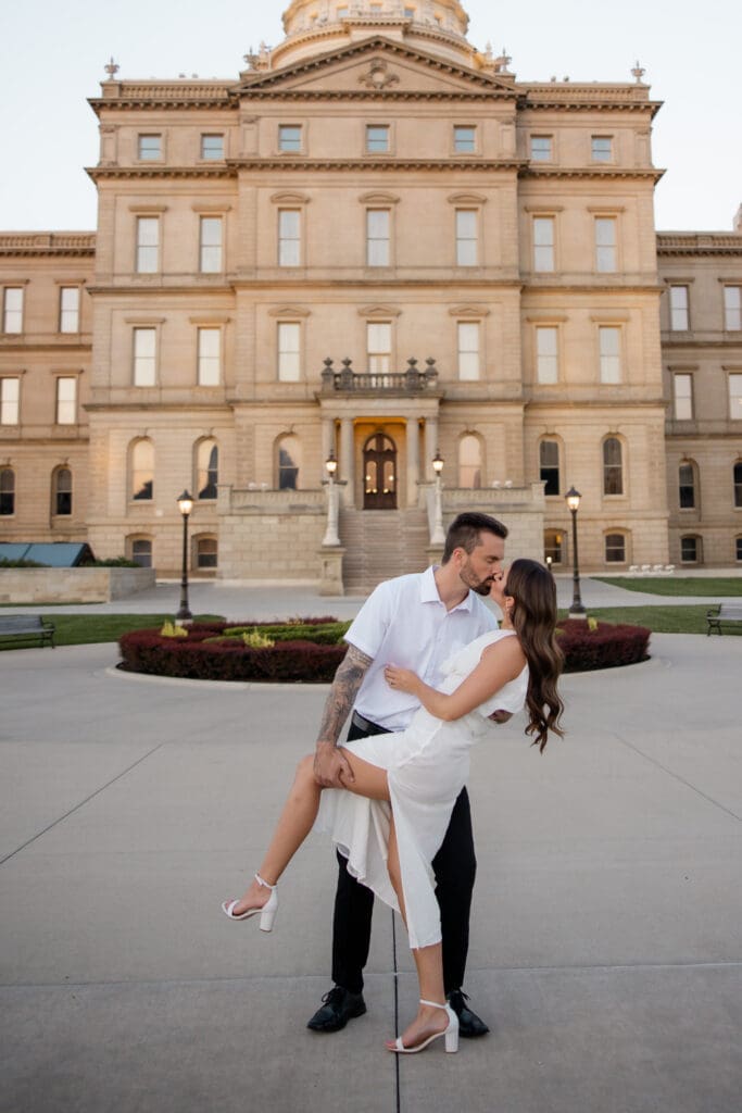 Kameryn+Will Capitol Building Lansing Lucky Owl Studio Photography