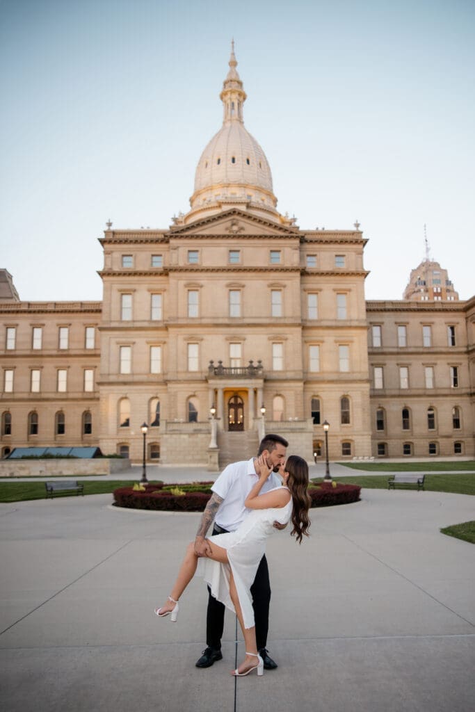 Kameryn+Will Capitol Building Lansing Lucky Owl Studio Photography